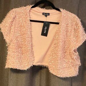 CITY CHIC FLUFFY JACKET  SIZE MEDIUM COLOR IS NOUGAT